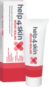 Žaizdas, nubrozdinimus gydantis kremas Help4skin. Visų tipų žaizdoms gydyti.